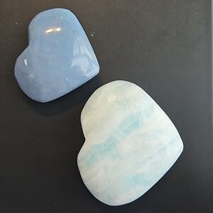 Caribbean Calcite blue Hearts crystals bundle